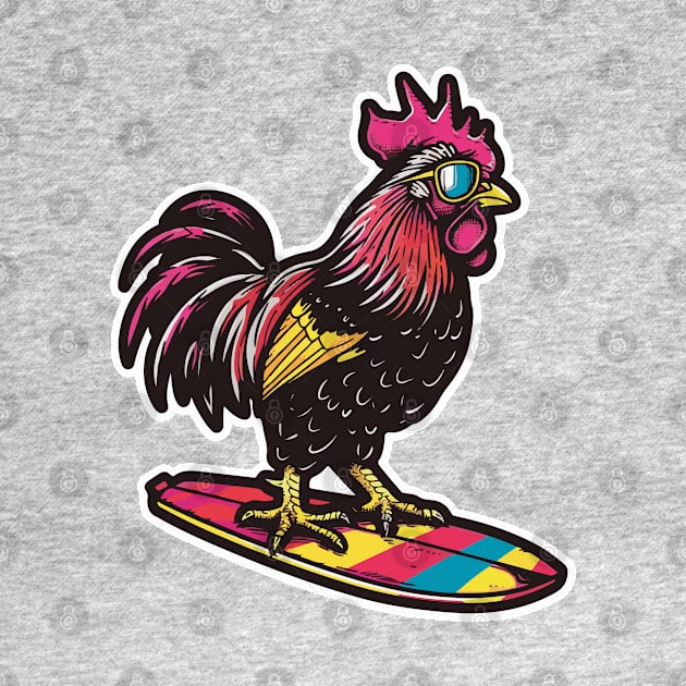 Surfing Rooster by VelvetRoom